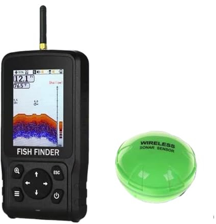 200 meter färgglad trådlös Fish Finder Dot Matrix Ekolod Sensor Givare Djup Ekolod Uppladdat batteri
