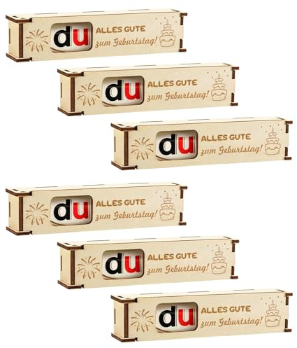Forbabe 6 stycken trä presentförpackning gåva chokladstång presentförpackning jul småsaker födelsedagspresent för choklad förpackning (födelsedag)