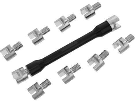 ROMISBABA Llave de Radios para Motocicleta de Acero al Carbono, Ajustable y Resistente, Kit Multifunción para Mantenimiento y Reparación de Llantas, Herramienta Portátil para Motos de Cross