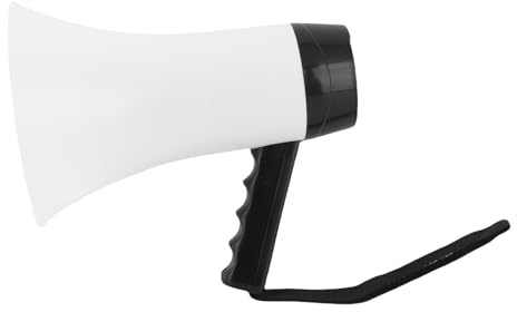 Dioche Megáfono Megáfono Portátil Bullhorn Potente de 30 W con Función de Grabación de 300 Segundos, Distancia de Transmisión de 500 Metros, Batería de 10 Horas de Duración, Batería de 3500 MAh y