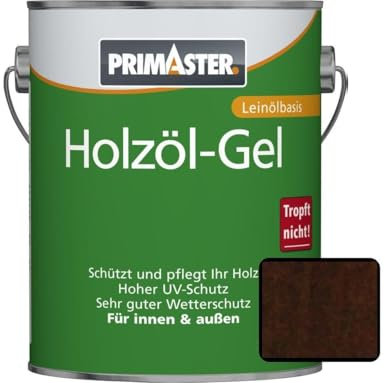 Primaster Holzöl-Gel 2,5L Nussbaum Holzpflege Holzschutz UV-Schutz Leinölbasis