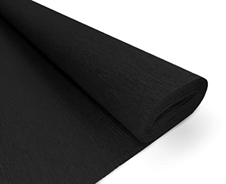 Interdruk Papier Crêpé de Qualité Supérieure 160 g/m2 - pour la Fleuristerie et Les Projets Artistiques - 120 Negro
