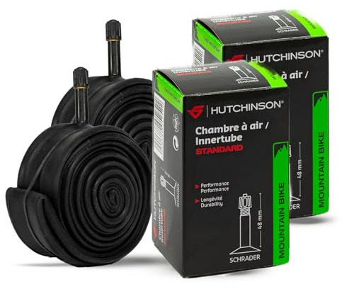 Hutchinson Chambre 27.5 x 1.7-2.35 VF Schrader Lot de 2, Noir