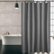 KIPIDA Duschvorhang Textil, Anti-Schimmel, Wasserdichter, Waschbar Anti-Bakteriell Stoff Polyester Badewanne Vorhang mit 8 Duschvorhängeringen (Dunkelgrau, 180x180cm)