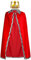 Königsmantel Königinsmantel Samtmantel Kostüm + Krone König Königin für Damen Herren Halloween Erwachsene Mottoparty Theater Fasching Cosplay Karneval Verkleiden Accessoires (49.2in/125cm, Red)