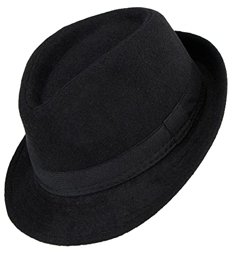 Unisex Classic Fedora Hat Manhattan 1920s Short-Brim Panama Jazz Hats for Men Women