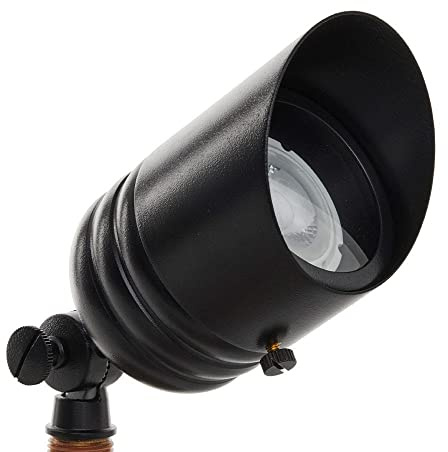 VOLT Fat Boy 12V Brass Outdoor Spotlight (Black) for Low Voltage Landscape Lighting of Yard, Lawn, Garden, Patio, Trees & House