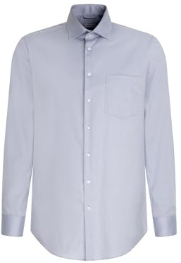 Seidensticker Chemise à Manches Longues pour Homme, Bleu Moyen., 44 cm