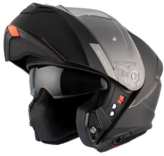 MT Helmets Genesis SV – Casco Moto Modular con Visor Solar Retráctil, Calota HIRP, Pantalla Antivaho y Preparado para Intercomunicador | Homologado ECE 22.06 & DOT