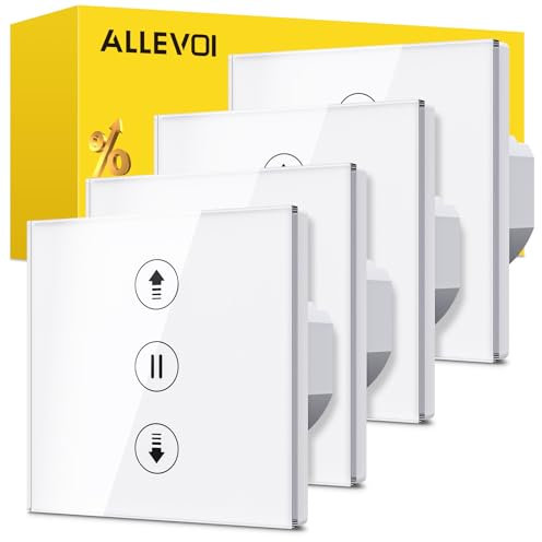 Allevoi Wlan Rolladenschalter mit Prozentfunktion, Smart Rolladen Zeitschaltuhr Sprachsteuerung, Kompatibel mit Alexa/Google Home/Smart Life, Jalousien Rolladensteuerung Benötigt Nullleiter