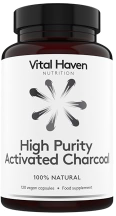 Vital Haven High Purity Activated Charcoal Supplement - 2100mg - UK Made