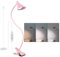 Qooltek LED Clip Lights, Reading Light 3 Color Modes 10 Brightness, Clamp Lamp for Desk Bedside Table, 5W USB Powered Desk Lamp with Flexible Arm, Pink