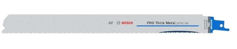 Bosch 5 hojas de sierra sable PRO Thick Metal S1237HBF precise (para tubos y perfiles de metal, metales no ferrosos, longitud de 300 mm, accesorios profesionales de sierra sable)