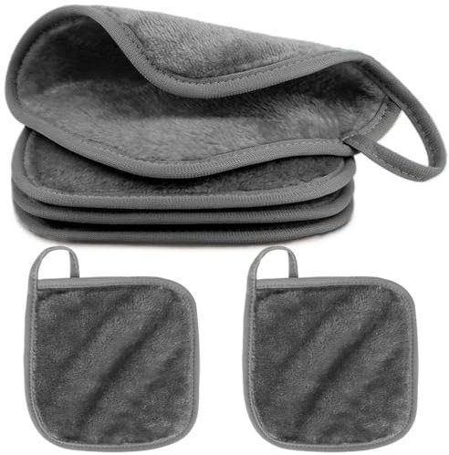 6 Stück 20x20cm Microfaser Abschminktücher Waschbar für Schonende Gesichtsreinigung, Quadrat Mikrofaser Waschlappen Gesicht Gesichtstücher Mini Handtücher Makeup Entferner Tuch