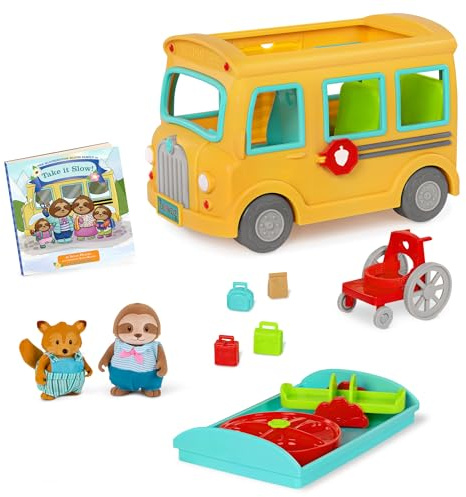 Li'l Woodzeez Woodland Play Bus School Bus Playset with Figures, Vehicles