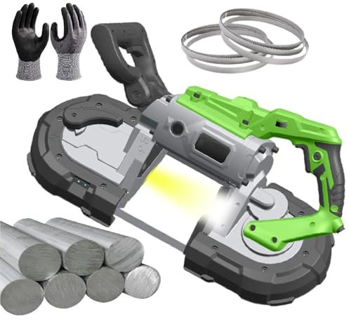 Portable Band Saw, Removable Alloy Steel Base,4.72 In Cutting Diameter Hand Held Band Saw,Variable Speed Portable Bandsaw, Deep Cut Band Saw For Metal Wood,Withoutbase