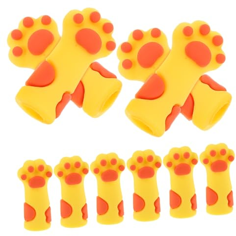 Mipcase 10 Fundas Protectoras de Silicona Forma de Pata de Gato para Pinzas y Tijeras de Cutícula, Reutilizables y Antideslizantes para Cuidado de Uñas
