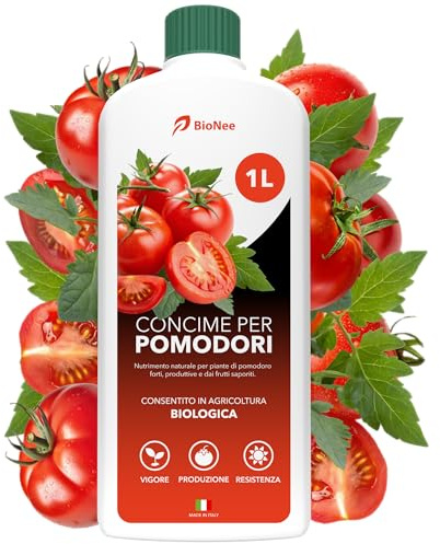 BioNee Concime Biologico per Pomodori 1L – Nutrimento Naturale per Piante Produttive e Frutti Carnosi | Esalta Colore, Gusto e Vigore | Consentito in Agricoltura Biologica