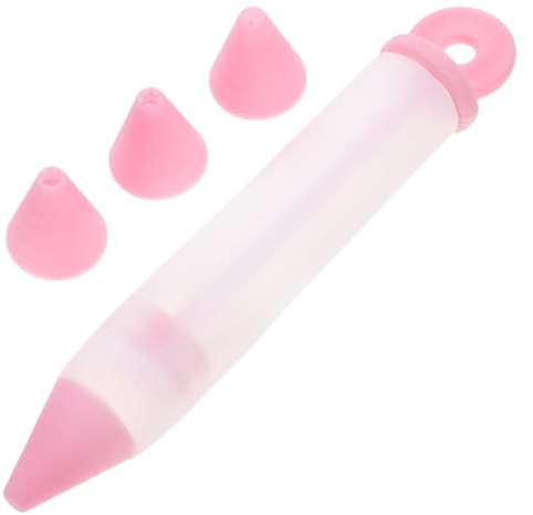 jojofuny Set penne per decorare torte in silicone con 4 ugelli decorativi, strumento per scrivere dolci, biscotti e cioccolato, accessori per decorazioni fai da te in cucina