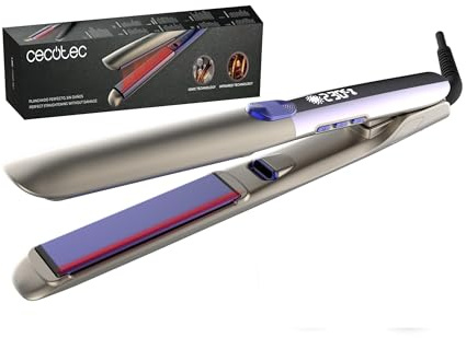 Cecotec Piastra per Capelli Infrarossi e Piastre Vibranti Lisse i-Twerk Pro Elite. Piastre Vibranti Strette, Infrarossi, Tecnologia Ionica, 160-230°C, Ceramica/Tormalina, Riscaldamento Rapido