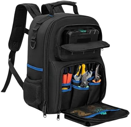 Borsa portaoggetti con fondo rigido - Zaino multiuso con base strutturata, organizer per attrezzi da lavoro pesanti | Soluzione di trasporto multifunzionale con zaino per attrezzi da lavoro con tasche