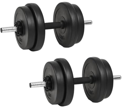 GeenYuu hantel set 40 kg med stålstång och belagda viktskivor, justerbar för styrketräning hemma och studio, halkfritt handtag för muskeluppbyggnad och träning