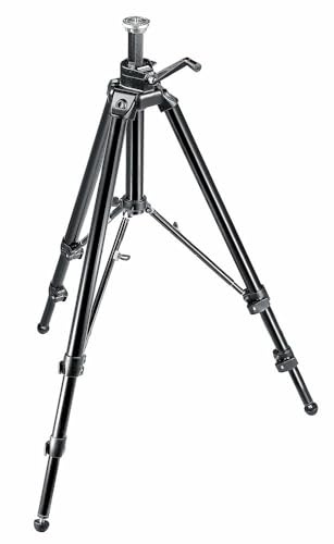 Manfrotto 475B Digital Pro Geared Tripod, Three Faceted Centre Column, for DSLR, Compact System Camera, Mirrorless, Black