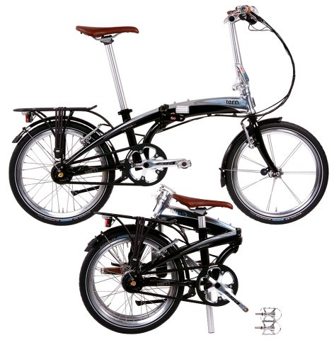 Tern Verge Duo Bicicletta Pieghevole + BioLogic Argus Safety Lights, Nero/Grigio Scuro