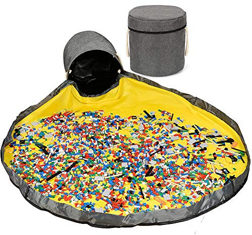 Toy Storage Bag Kids Large Tidy Bag Portable Play Mat Organizer Fast Clean Up Drawstring Bag Children Toys Container Travel Bag (1.5M)