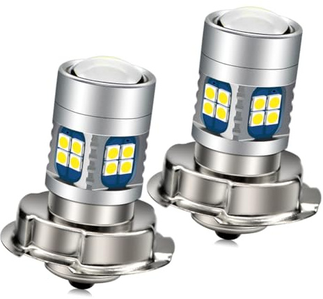 Ruiandsion 2 st P26S LED-lampor DC 6 V 12 V 24 V vit superglänsande 6 000K 3030 22SMD LED-chip glödlampor med lins för motorcykelstrålkastare