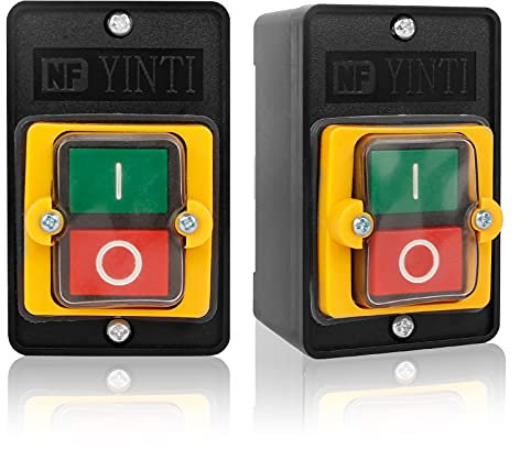 2Pcs Maschine Drucktastenschalter 220v Sicherheitsschalter Maschienenschalter Switch Pushbutton AC220V / 380V 10A Nullspannungsschalter in mechanischen Textilmaschinen