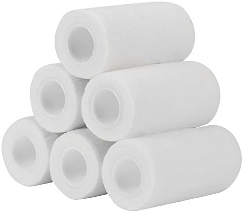 Haftbandage Verband Selbstklebender 10cm x 4,5m, 6 Rollen Fixierbinde Selbsthaftend Kohäsive Bandage für Erste Hilfe Dog Tierarztwickelband Sport Elastische Binde für Handgelenk, Füße (Weiß)