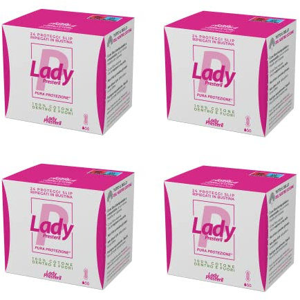 Presteril Lady, Proteggislip Pocket in Cotone 100% Biodegradabile, 4 Confezioni da 24 unità (totale 96)