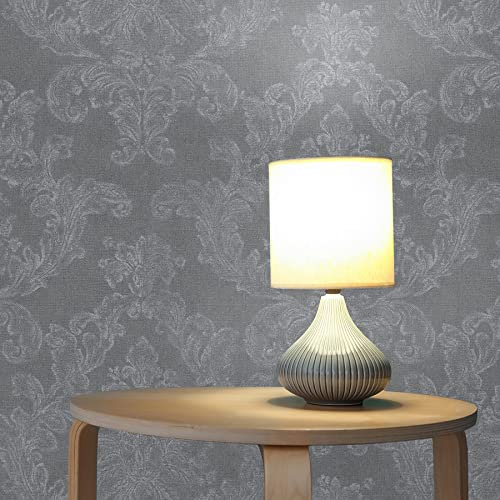 WTD 2144 Baroque Giulia M1-No.2144 Papier peint intissé Motif baroque Gris/blanc