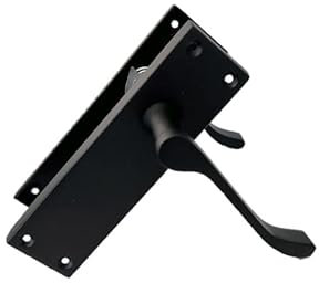 Haven Heritage Door Handle Sets Victorian Scroll Matt Black Handles Latch Lock Bathroom Privacy Long Latch Handle (150mm) x 1