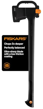 Fiskars 28 Chopping Axe, Ultra-Sharp Blade for Kindling with Ease, Weight Balanced, Garden and Outdoor Gear, 3.5 pounds, Black