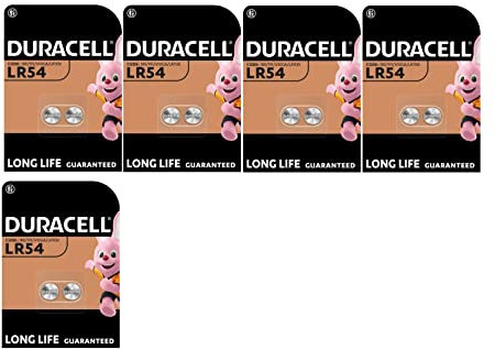 10 pilas Duracell LR54 LR1130 V10GA 189 191 (5 blísteres de 2 baterías) 10 pilas