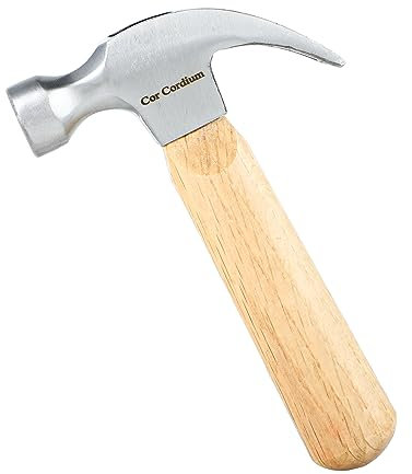 Cor Cordium Martillo de Garra con Mango de Madera y Cabeza de Acero, Martillo Pequeño de 8 Onzas para Casa y Bricolaje