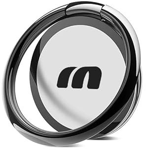 Ultra-Slim Phone Ring Holder with Magnetic Car Mount - Secure Grip, Multi-Angle Stand, 360° Rotation (black)