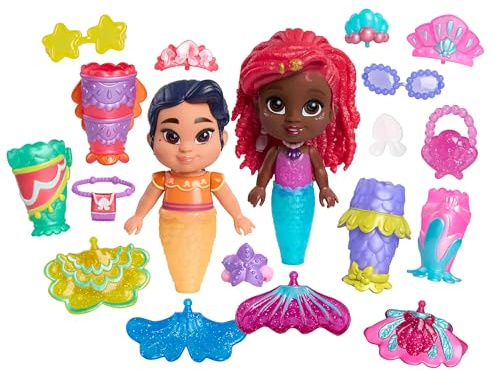 Just Play Disney Junior Arielle Meerjungfrau Deluxe Spielfigur mit Wechseloutfit (sort.), 19-teilig, Kinderspielzeug ab 3 Jahren