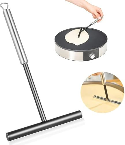 Répartiteur de Pâte, Répartiteur de pâte à crêpes, Avec un long manche en acier inoxydable de 20 cm, Pour Appliquer la Pâte à Crêpes