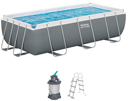 Bestway Steel Pro Max Kit Piscine Hors Sol - 404 cm x 201 cm x 100 cm - Gris