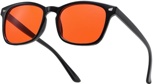 D Lolylad Lunettes de jeu anti-lumière bleue pour homme et femme - Anti-lumière bleue - Lunettes d'ordinateur, Orange