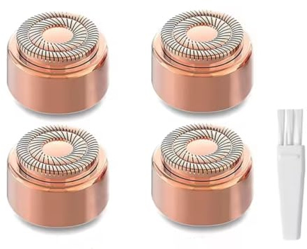 4-pack | Reservhuvuden för ansiktshårborttagare Flawless 3:e generation | Dubbelhalo-blad för felfri hårborttagning Finishing Touch - Roséguld