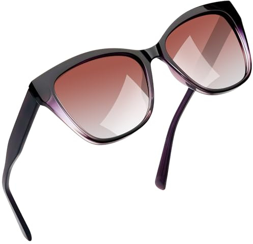 Joopin Ojos de Gato Gafas de Sol Mujer de Acetato Degradadas Moradas Polarizadas UV400 Protección Marco de TR90 Diseño Cateye Moderno Vintage
