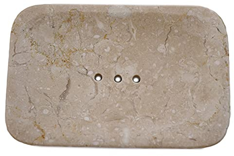 Tokoindah Handgefertigte Marmor Seifenschalen aus Naturstein - Elegante Seifenhalter für Badezimmer & Waschtisch (Rechteck)