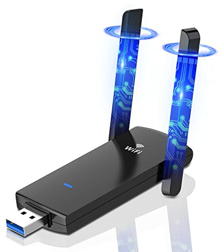 USB WiFi Adapter for PC, 1300Mbps Dual Band 5GHz/2.4GHz WiFi Dongle Wireless Network Adapter for Desktop Laptop, Support Windows 11/10/8.1/8/7, Mac OS 10.9-10.15, Black