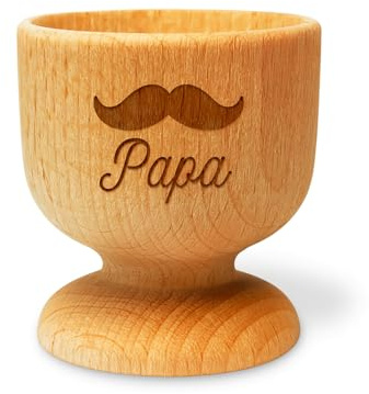 mabouteille.fr Coquetier œuf Personnalisable - Coquetier en Bois, Gravure Laser Texte & Logo [ Oeuf a la Coque ] (x1)