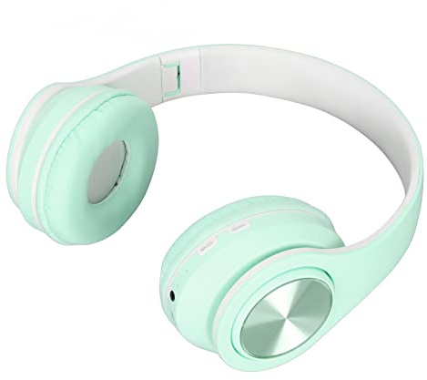 ZASCHMOY Auriculares Bluetooth con Reducción de Ruido, Inalámbricos por Encima de la Oreja, con Luces Coloridas para Teléfonos y Portátiles (Green)