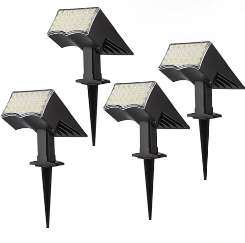 4Pcs RGB Solar Spot Lights Outdoor Garden,28 LED 3 Modes IP65 Waterproof Garden Uplighters Solar Powered,Auto ON/Off Dusk Till Dawn Landscape Spotlights for Yard,Driveway,Pathway(Sw2817-rgb,4PCS)